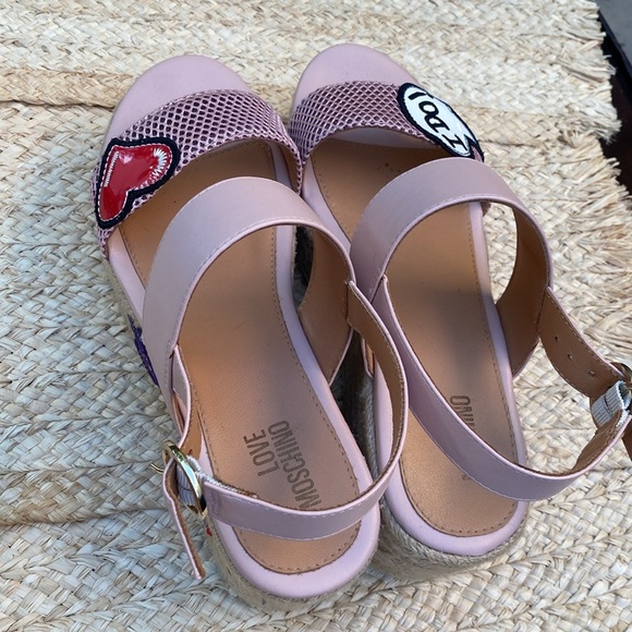 Love Moschino fun I DO pink espadrille sandals - Picture 2 of 14